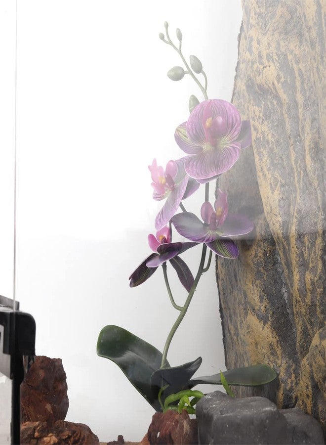 WOLEDOE Fake Orchids Artificial Flowers, Reptile Terrarium Decor Plants, Bearded Dragon Tank Accessories fit Crested Gecko Leopard Lizard Chameleon Ball Python Snake Frog (Radiant) - Image 4